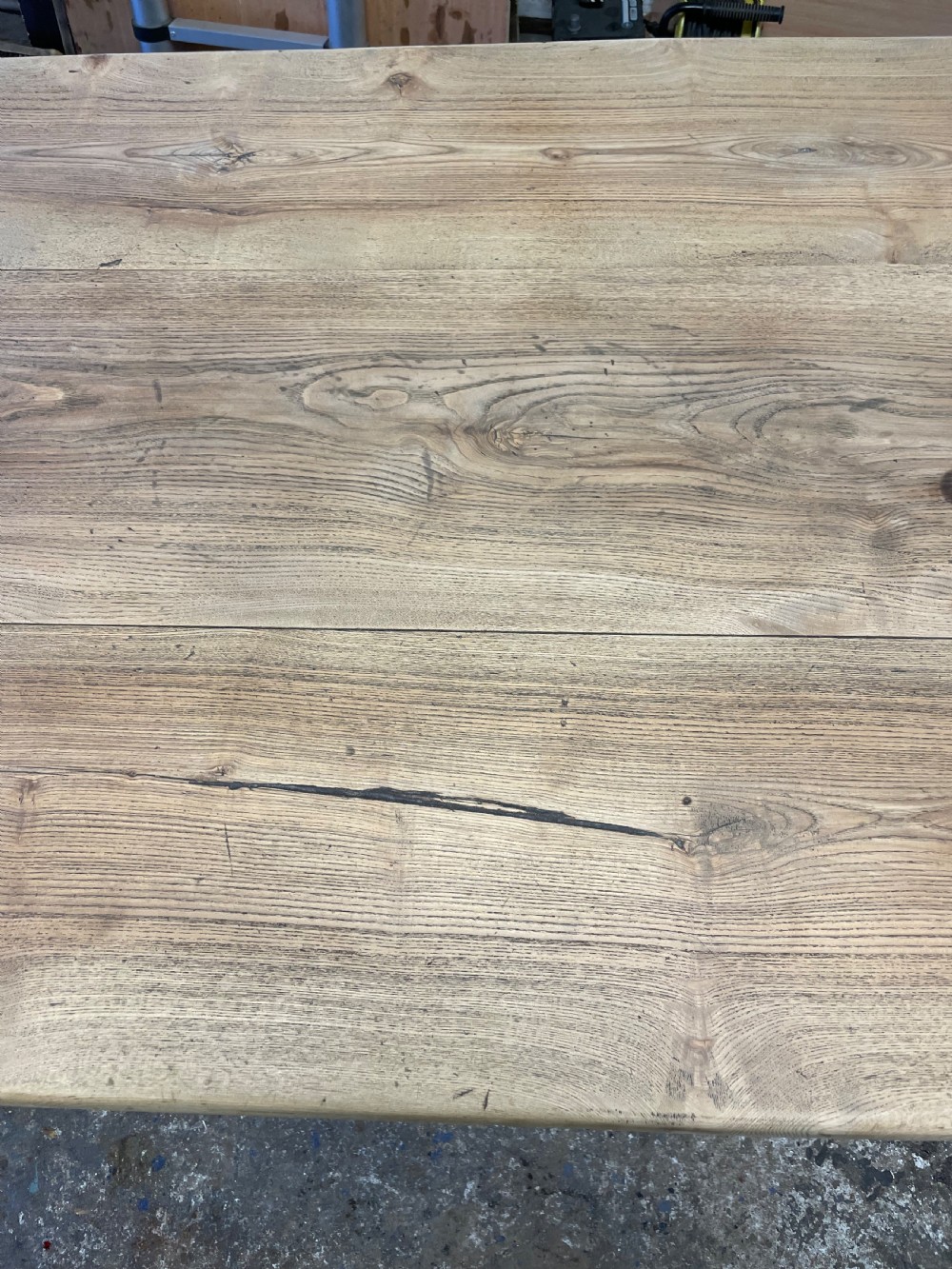 3m scrubbed topped Elm farmhouse table  View VII