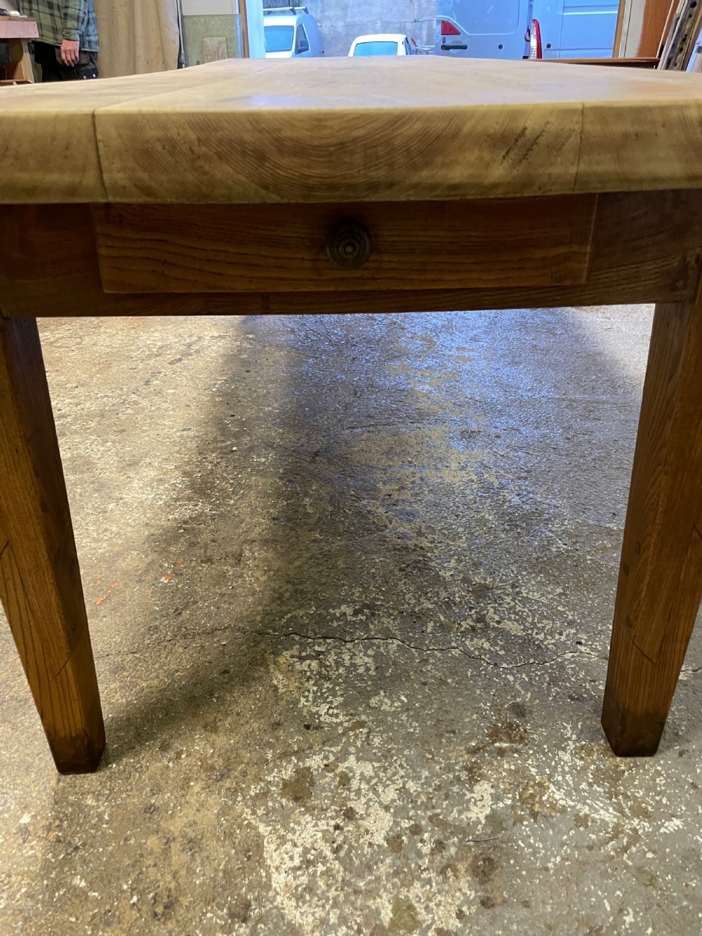 3m scrubbed topped Elm farmhouse table  View VIII