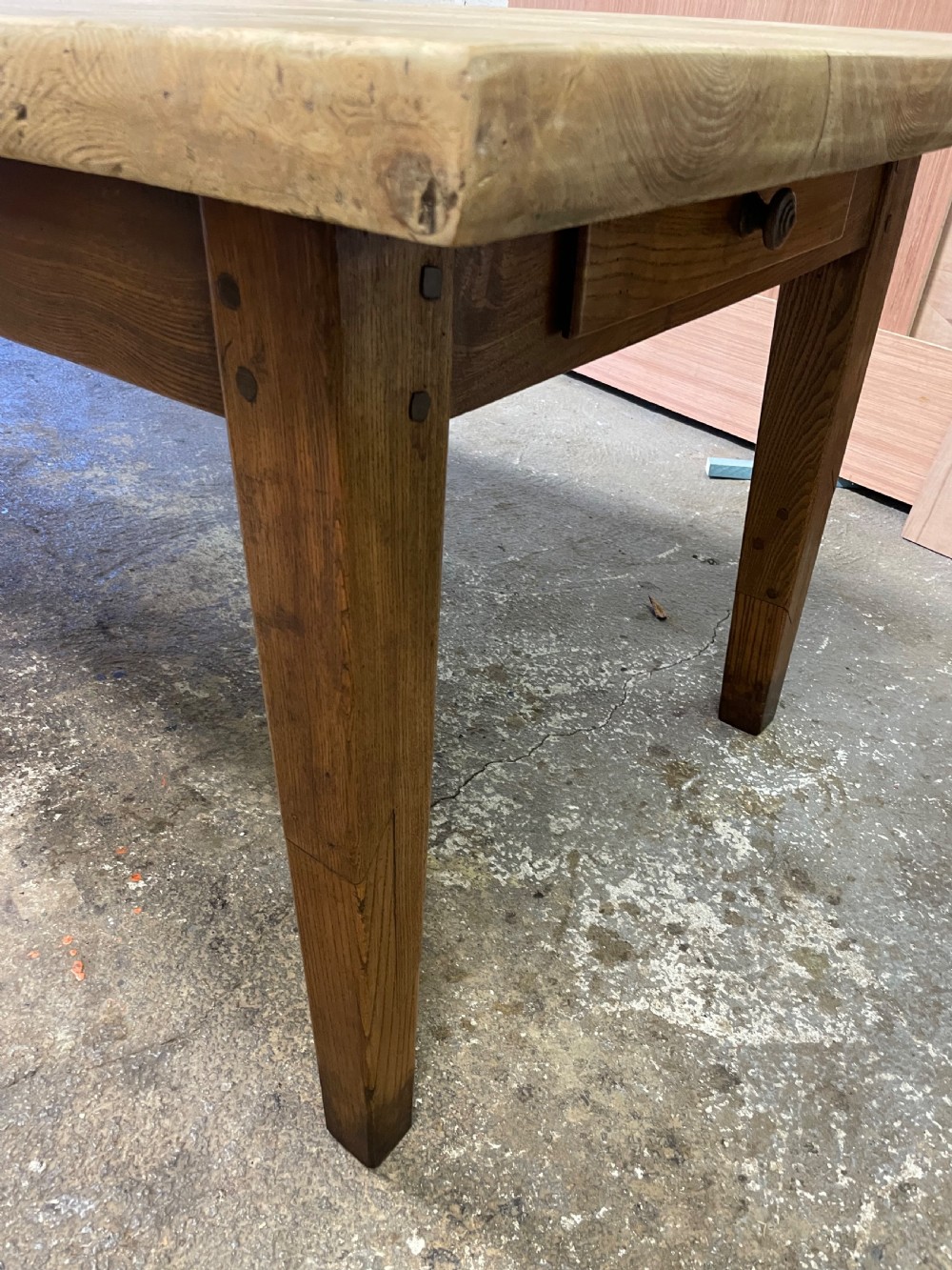 3m scrubbed topped Elm farmhouse table  View IX