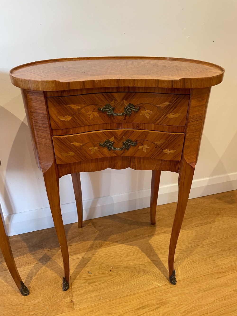 Pair of kidney shaped bedside cabinets  View III
