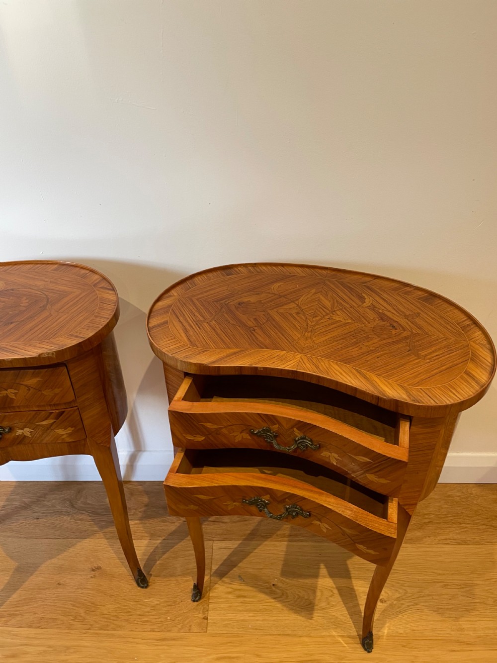 Pair of kidney shaped bedside cabinets  View VI