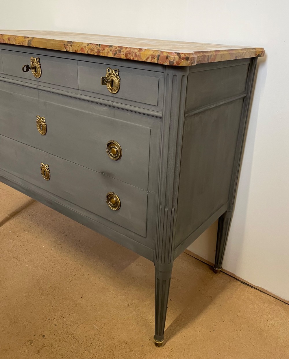 Louis XVI style painted commode  View II