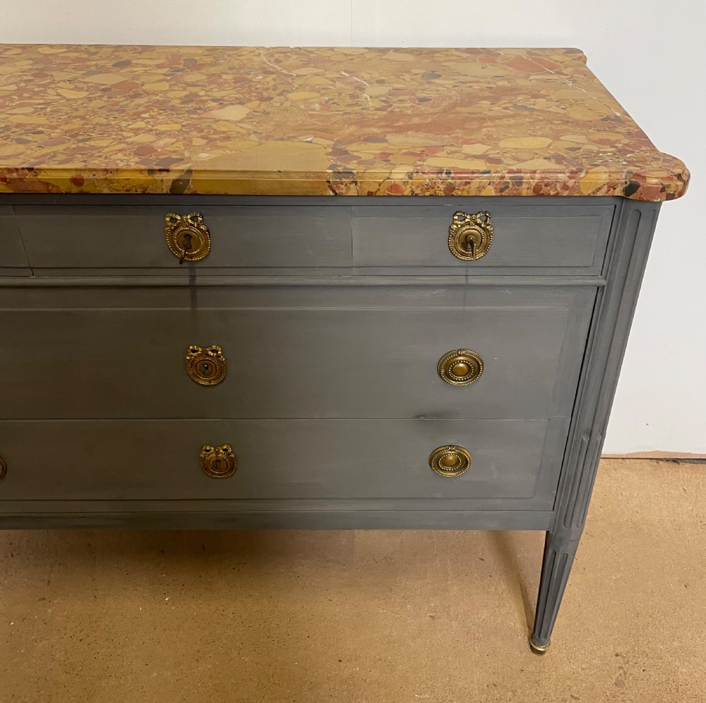 Louis XVI style painted commode  View V