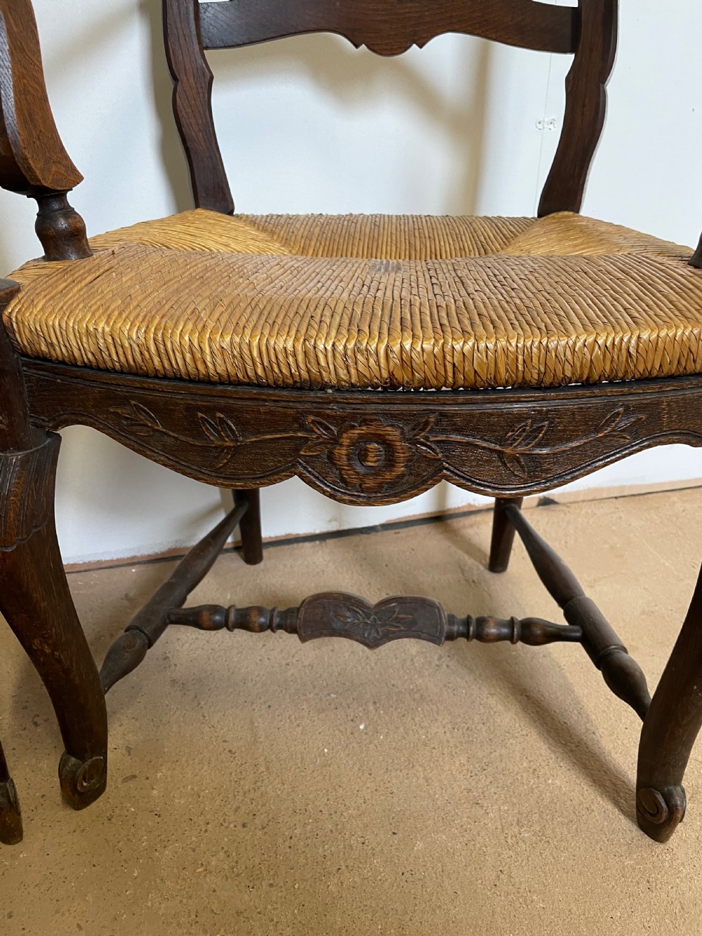 Pair of country oak carver chairs  View VIII