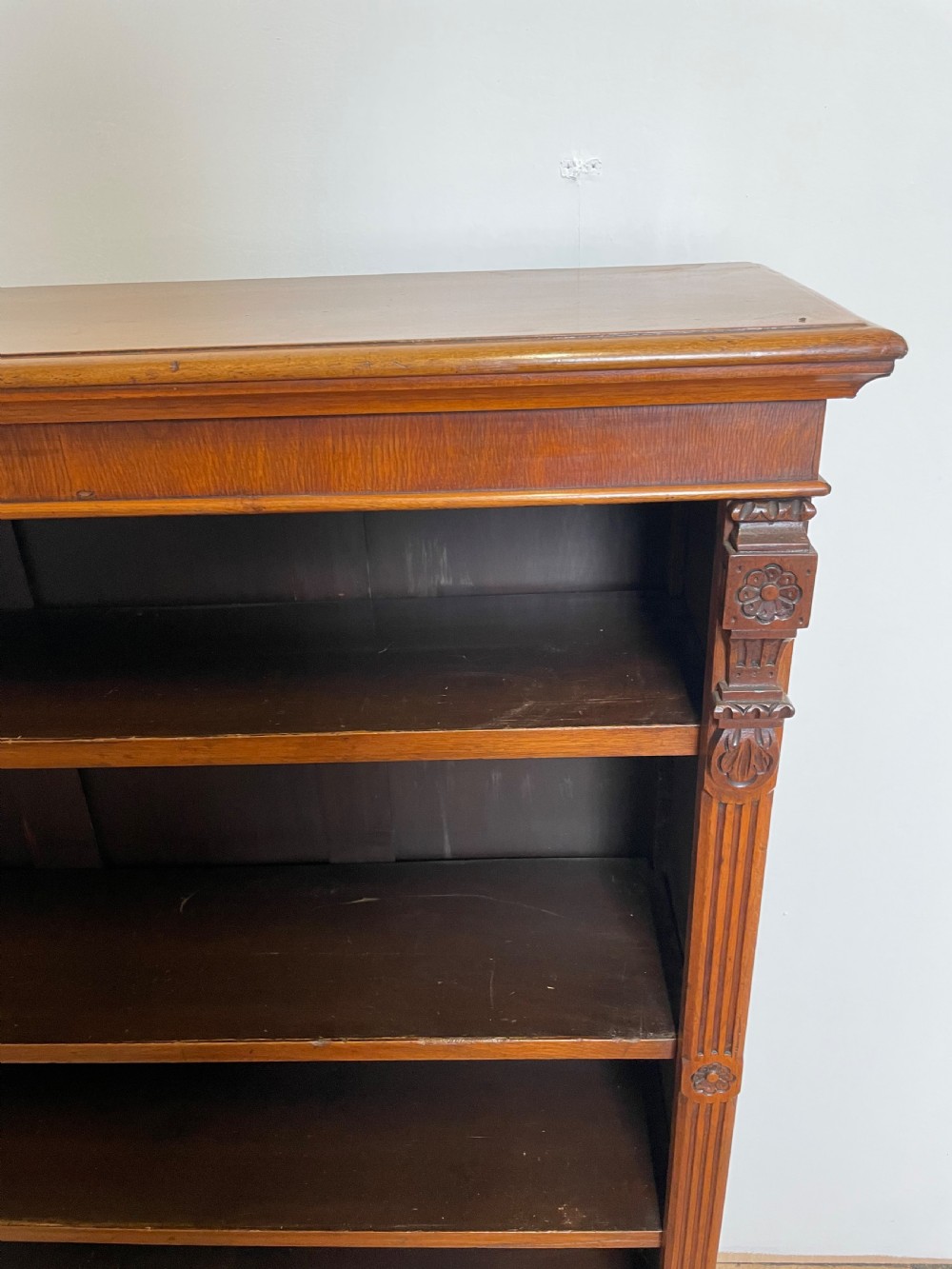 Victorian open bookcase  View V