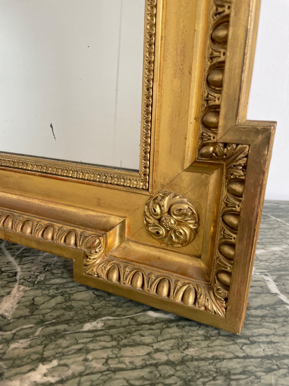 Antique gilt over mantle mirror  View II