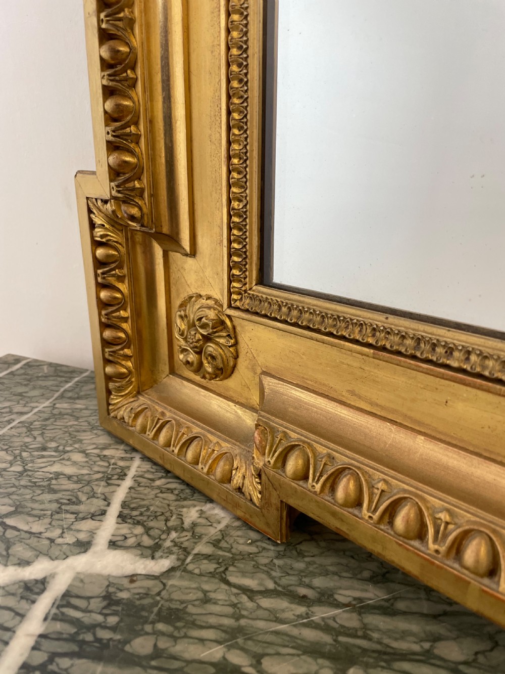 Antique gilt over mantle mirror  View III