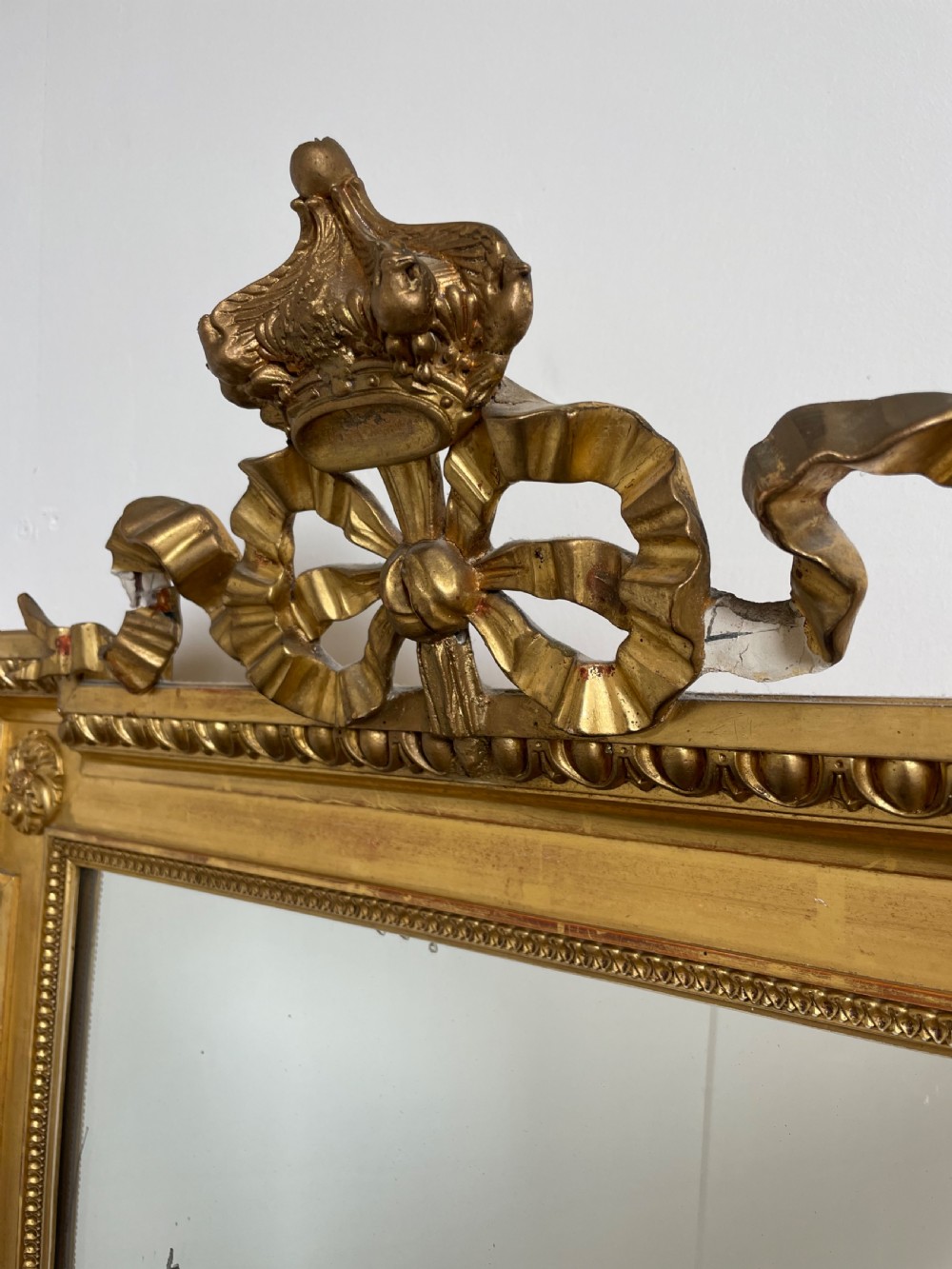Antique gilt over mantle mirror  View IV