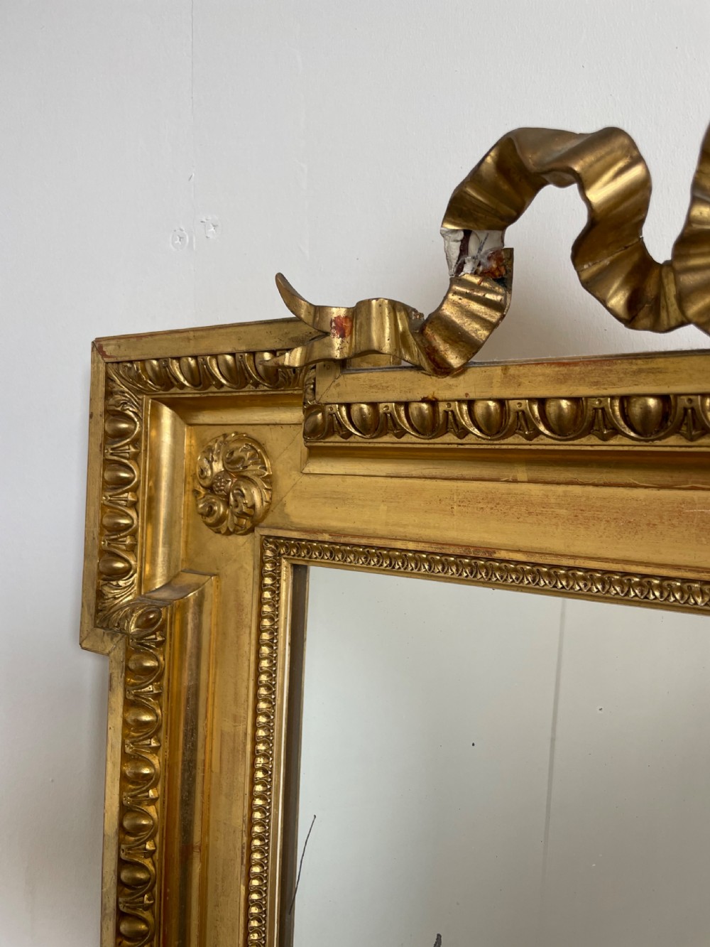 Antique gilt over mantle mirror  View V