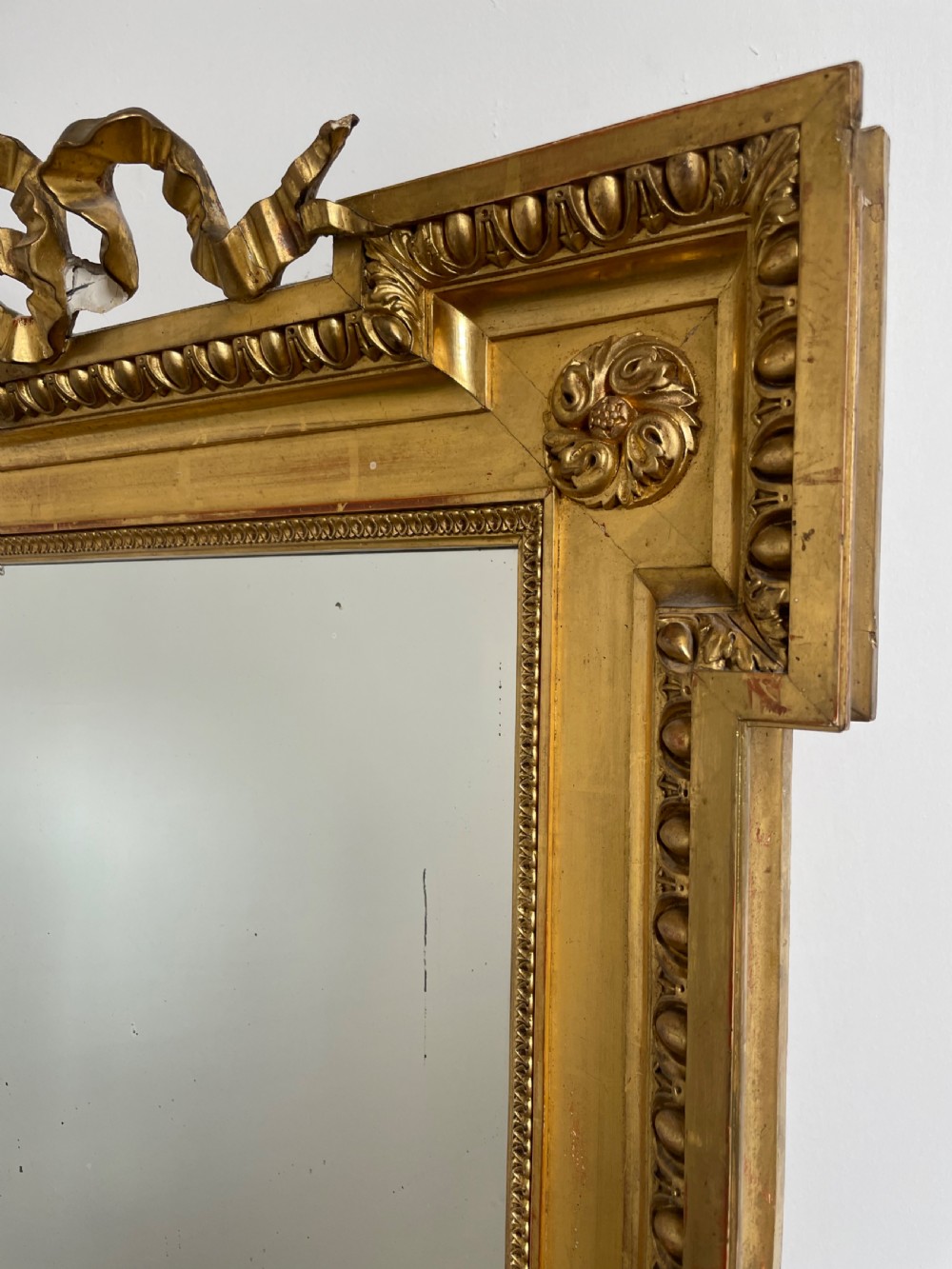 Antique gilt over mantle mirror  View VI