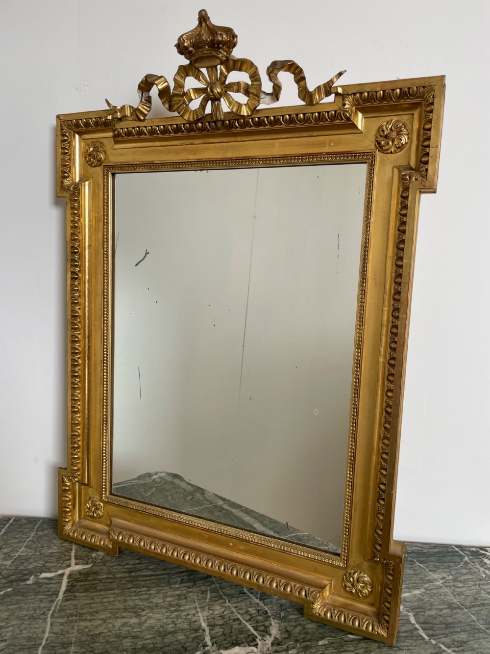 Antique gilt over mantle mirror  View IX