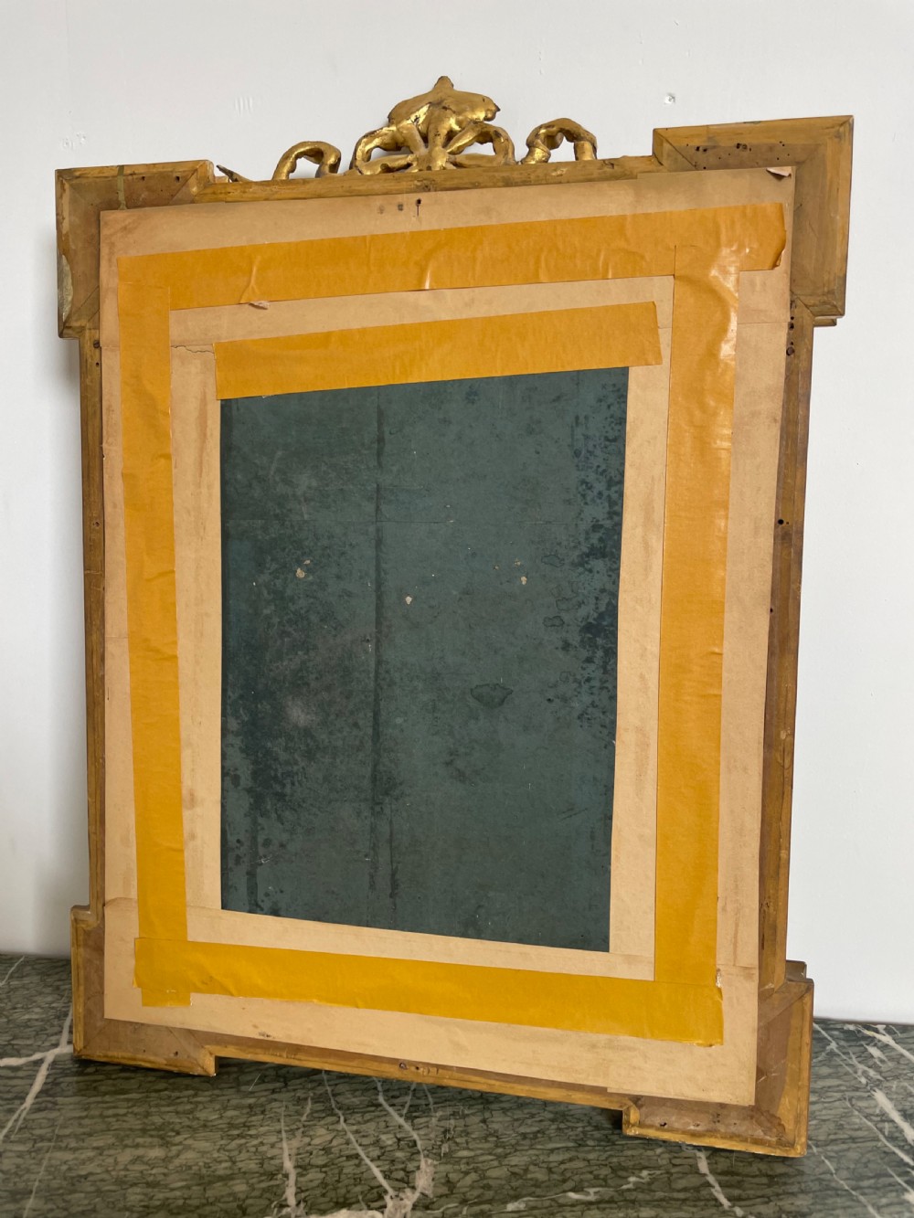 Antique gilt over mantle mirror  View X