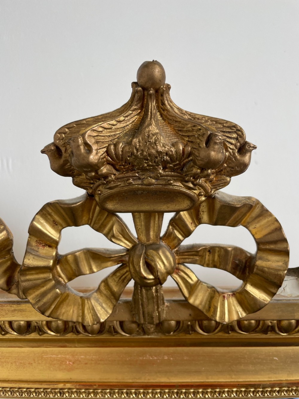 Antique gilt over mantle mirror  View XI