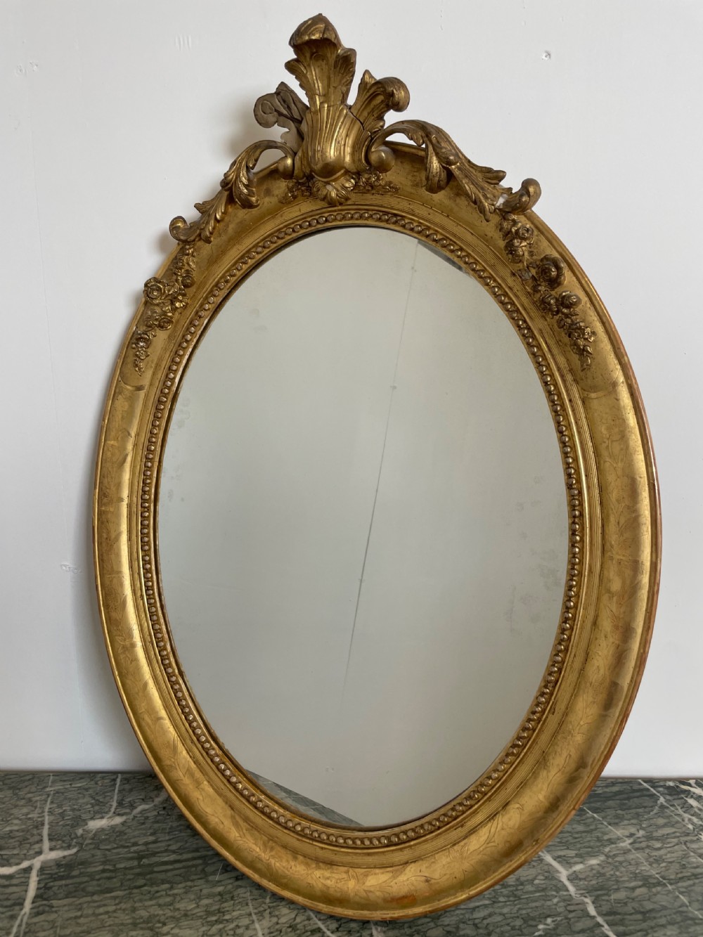 Napoleon III oval gilt mirror  View II