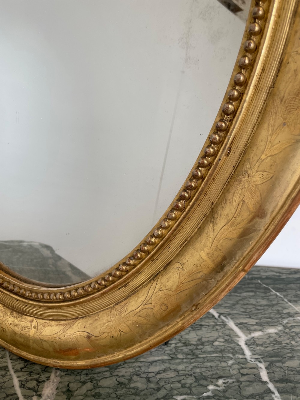 Napoleon III oval gilt mirror  View V