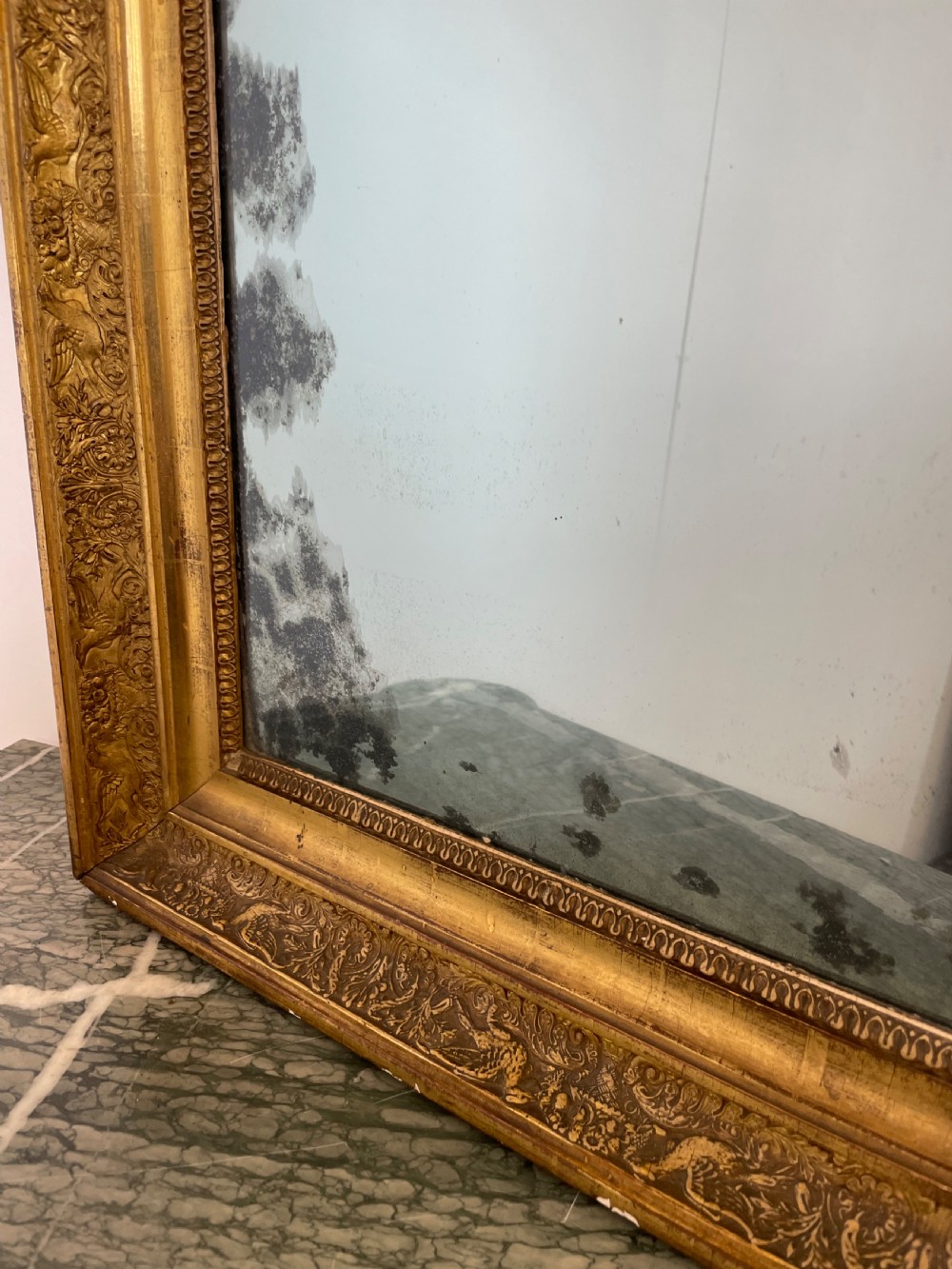 Antique gilt wood over mantle  View III