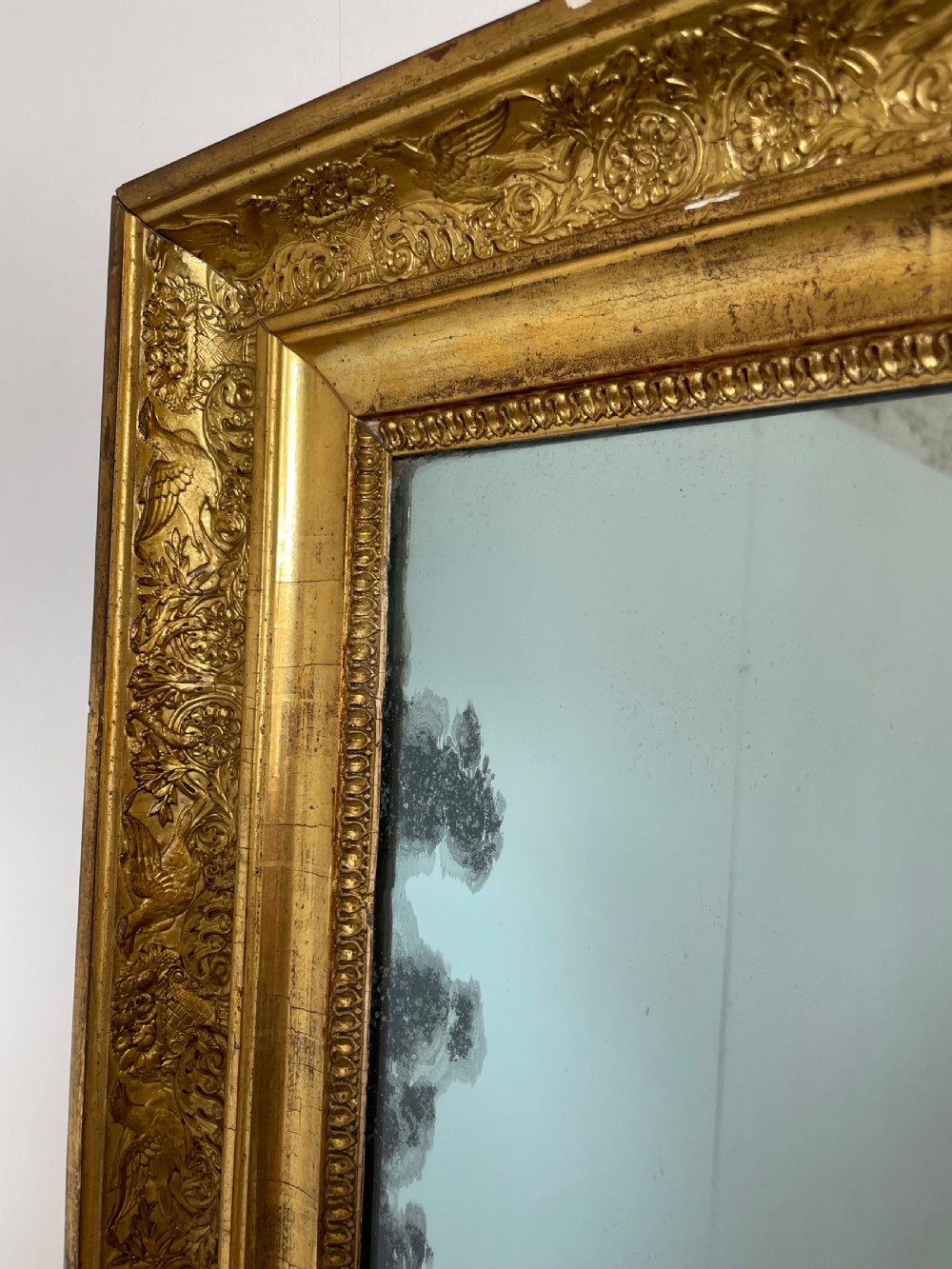 Antique gilt wood over mantle  View V