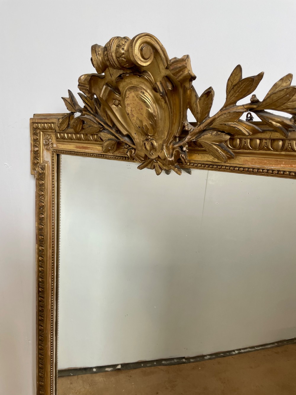 Large 19th century antique gilt over mantle  View III