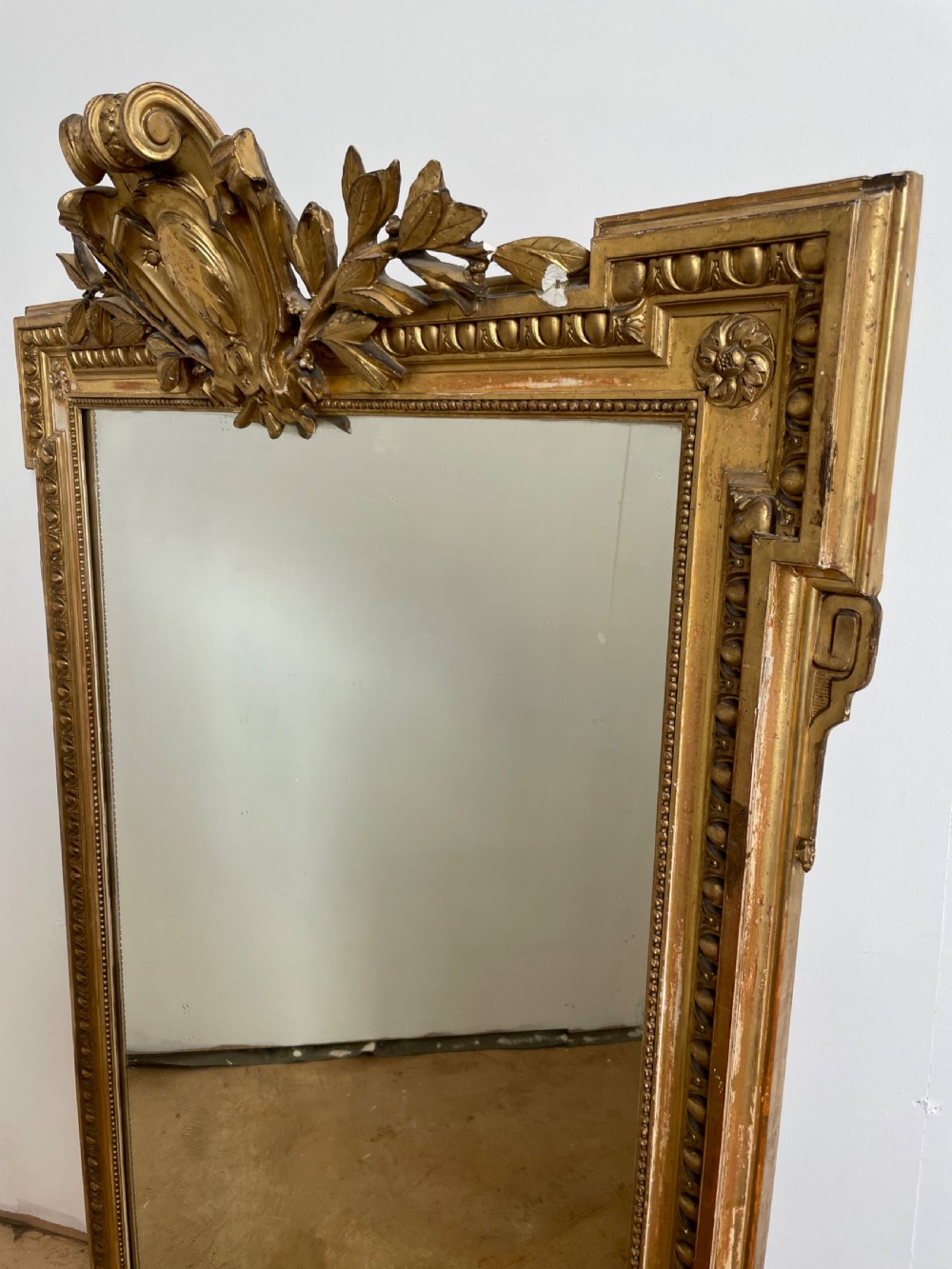 Large 19th century antique gilt over mantle  View VI