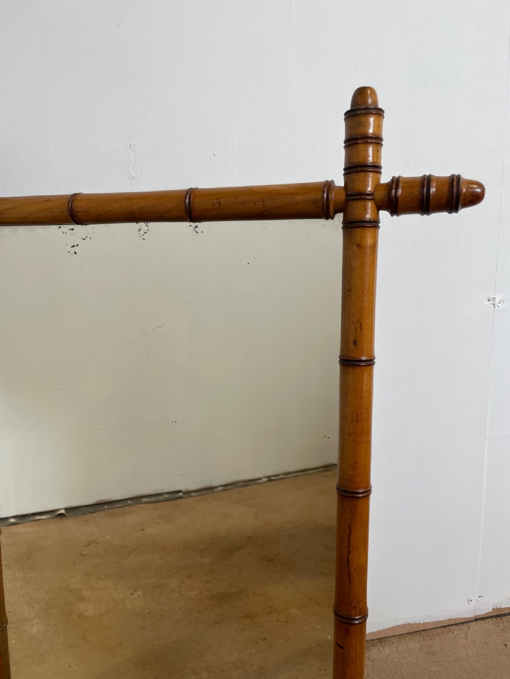 Faux Bamboo cherry wood mirror  View III