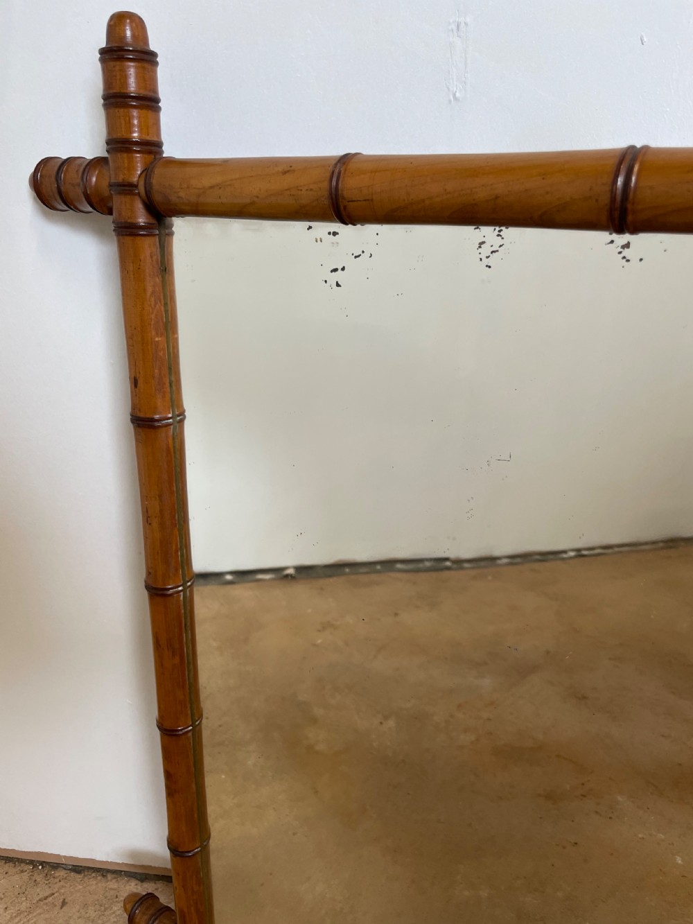 Faux Bamboo cherry wood mirror  View IV