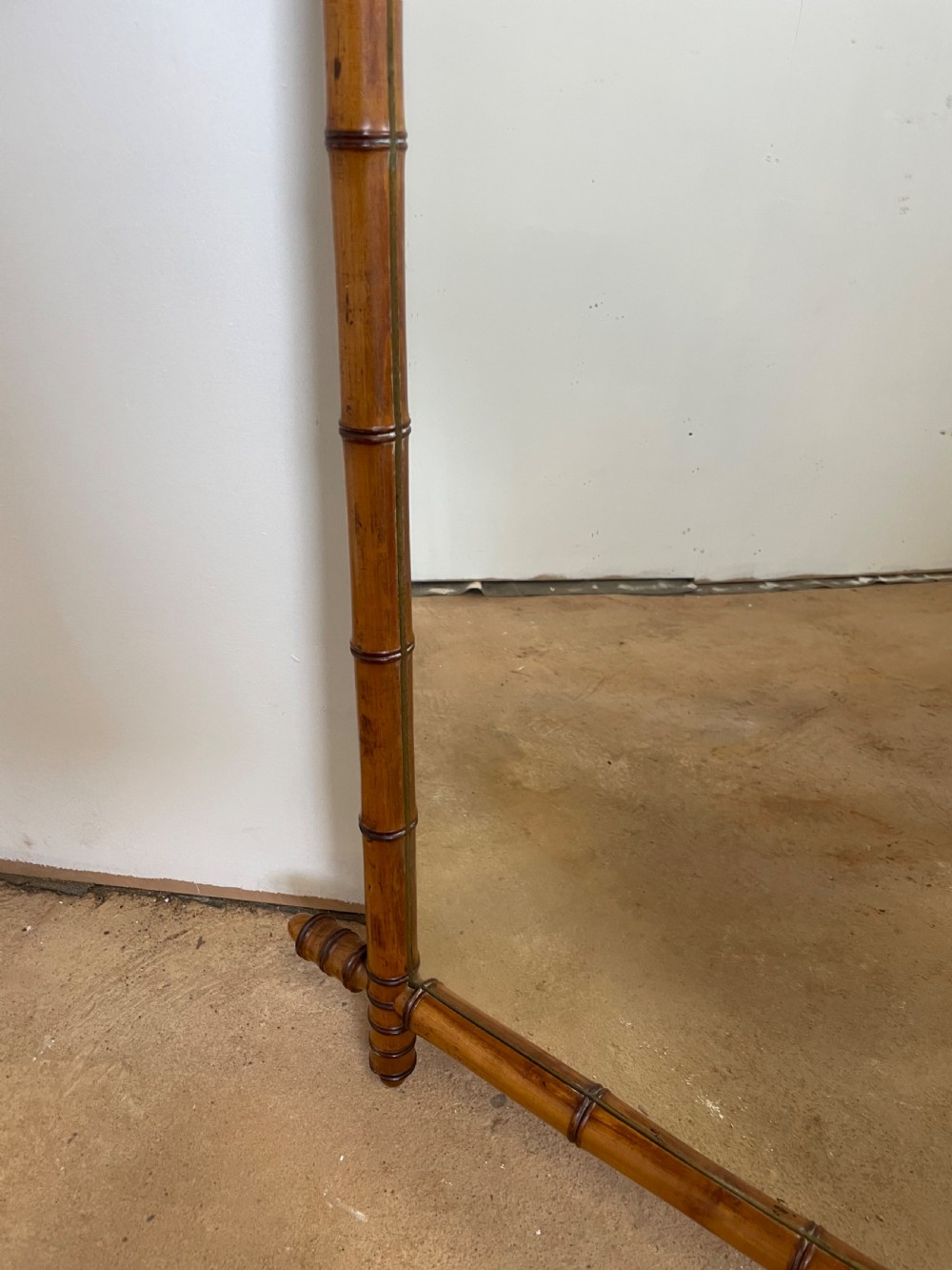 Faux Bamboo cherry wood mirror  View V