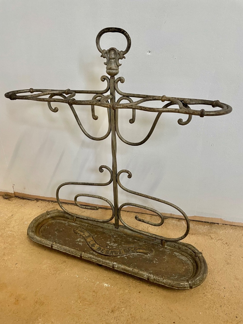 19th century wrought iron umbrella / stick stand 