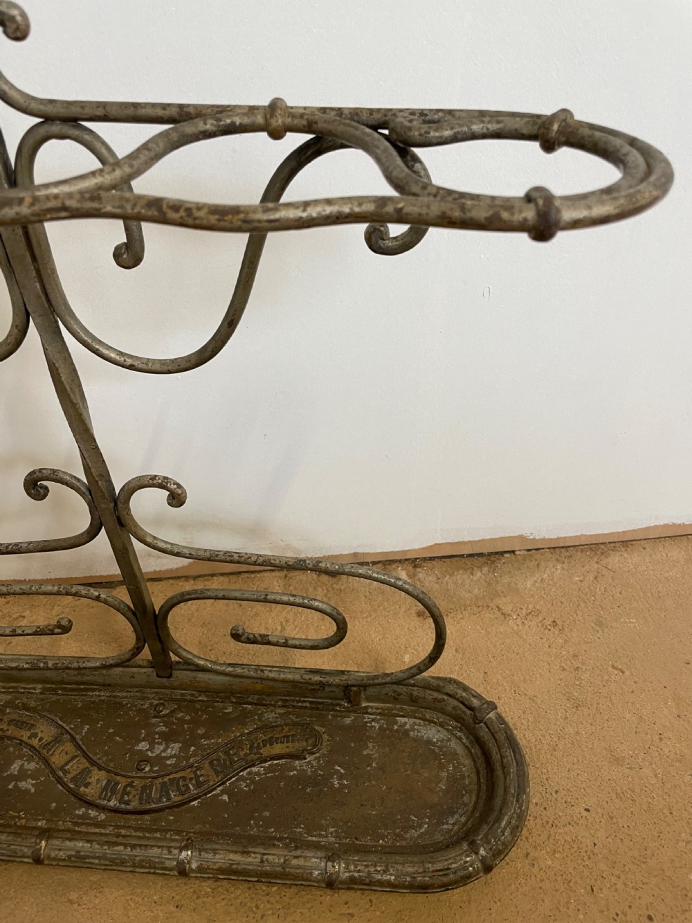 19th century wrought iron umbrella / stick stand  View III