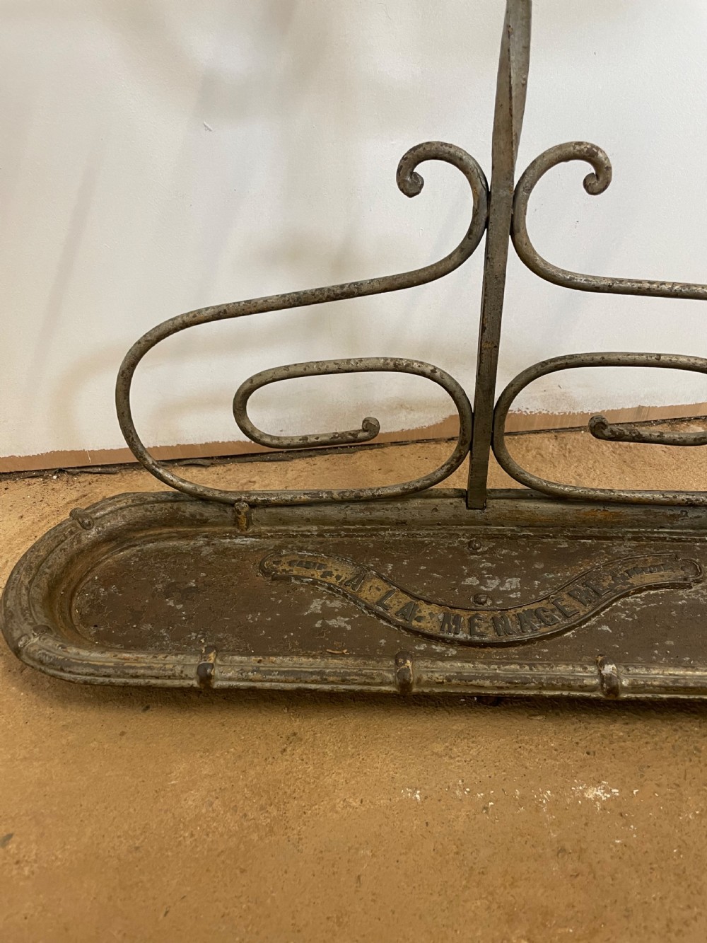 19th century wrought iron umbrella / stick stand  View V
