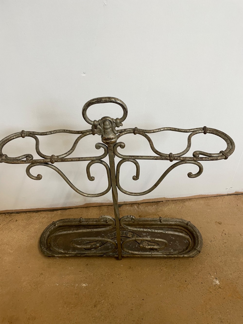 19th century wrought iron umbrella / stick stand  View VII