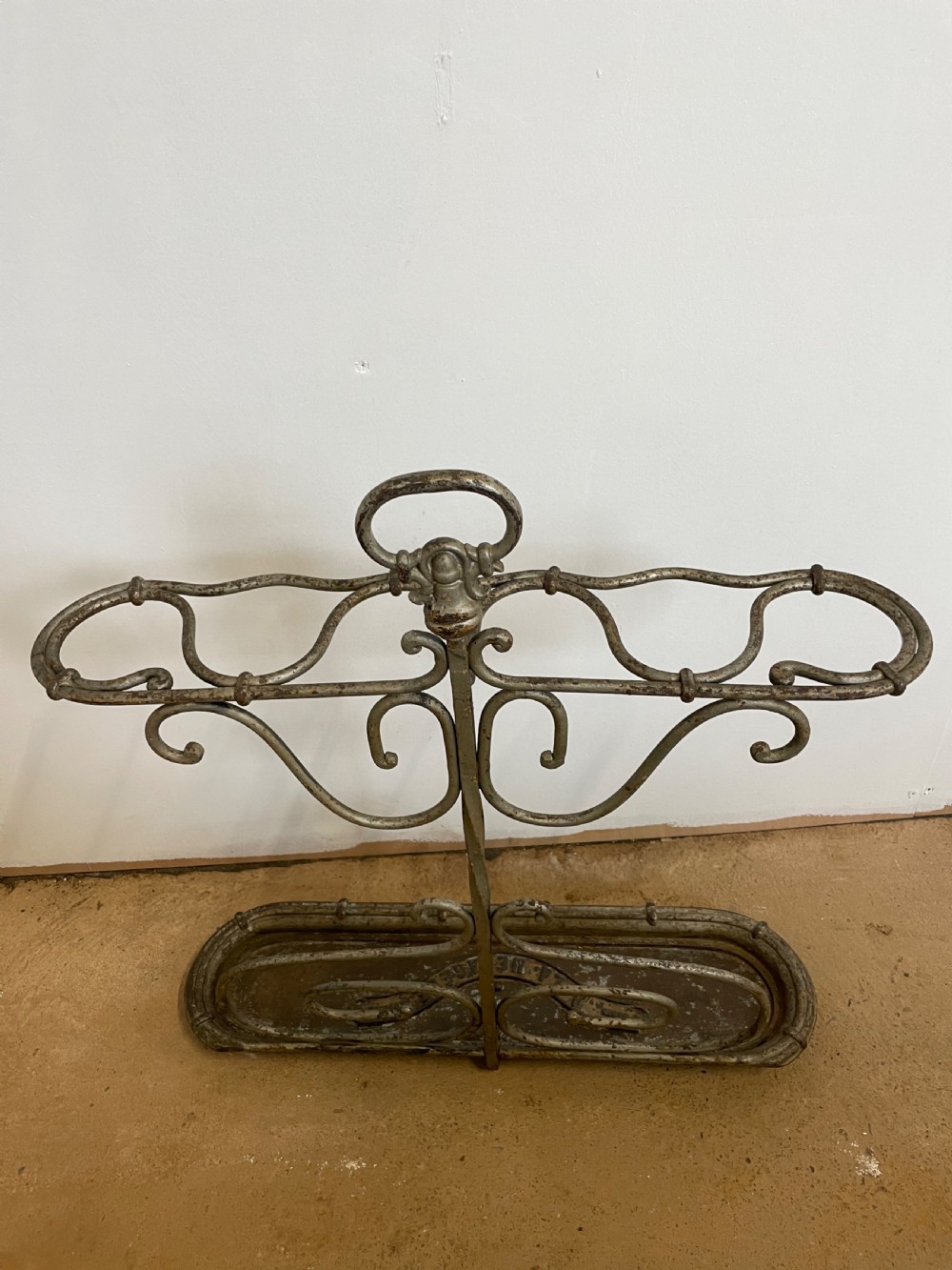 19th century wrought iron umbrella / stick stand  View VIII
