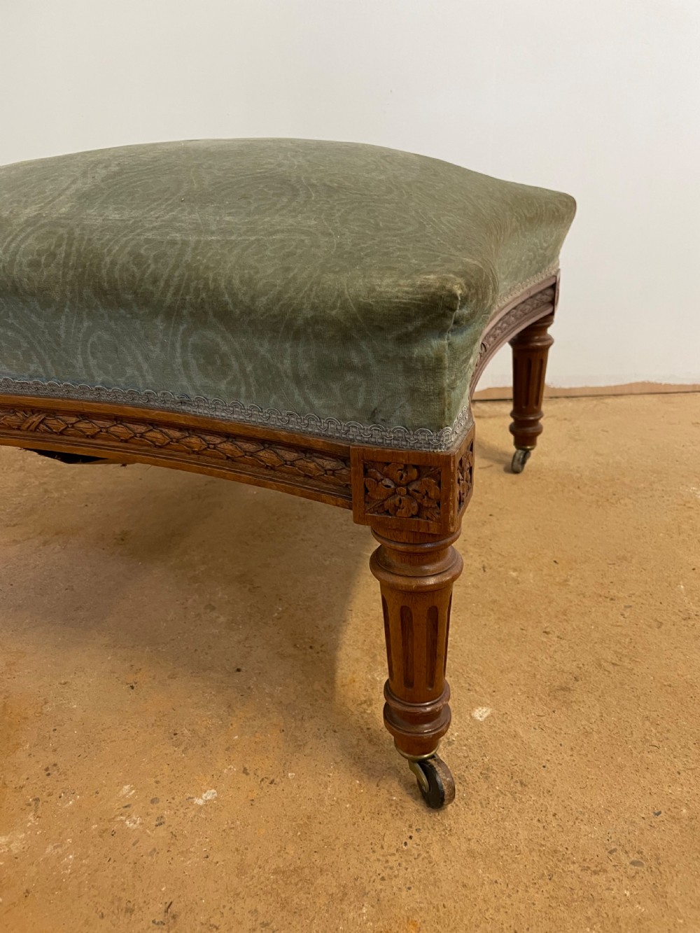 Napoleon III walnut footstool  View II