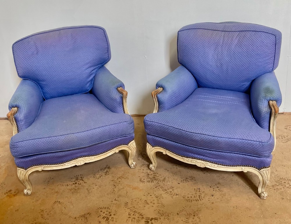 Pair of Louis XVI style arm chairs 