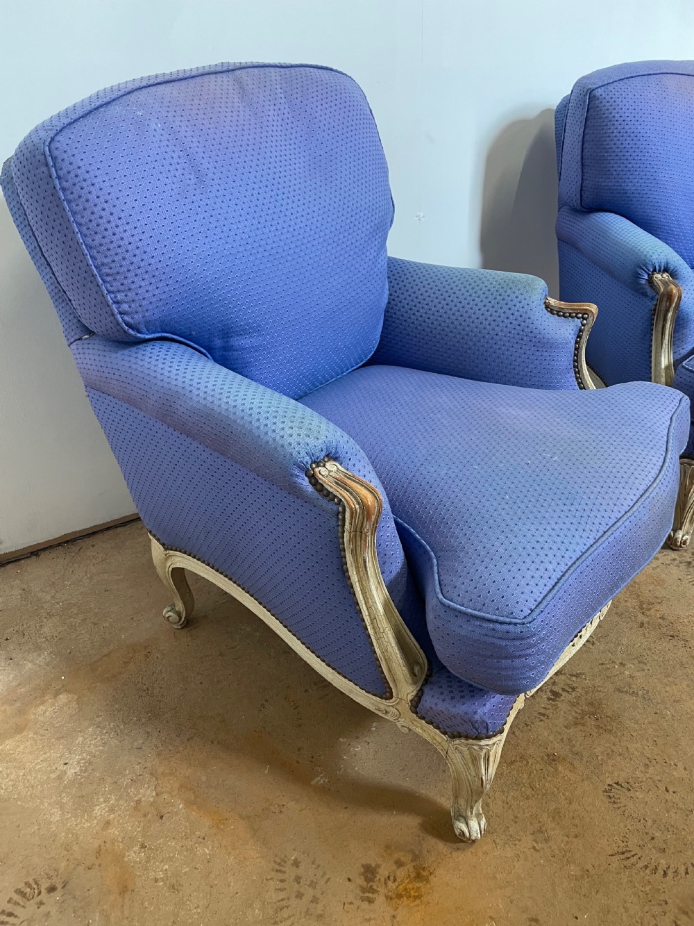 Pair of Louis XVI style arm chairs  View V