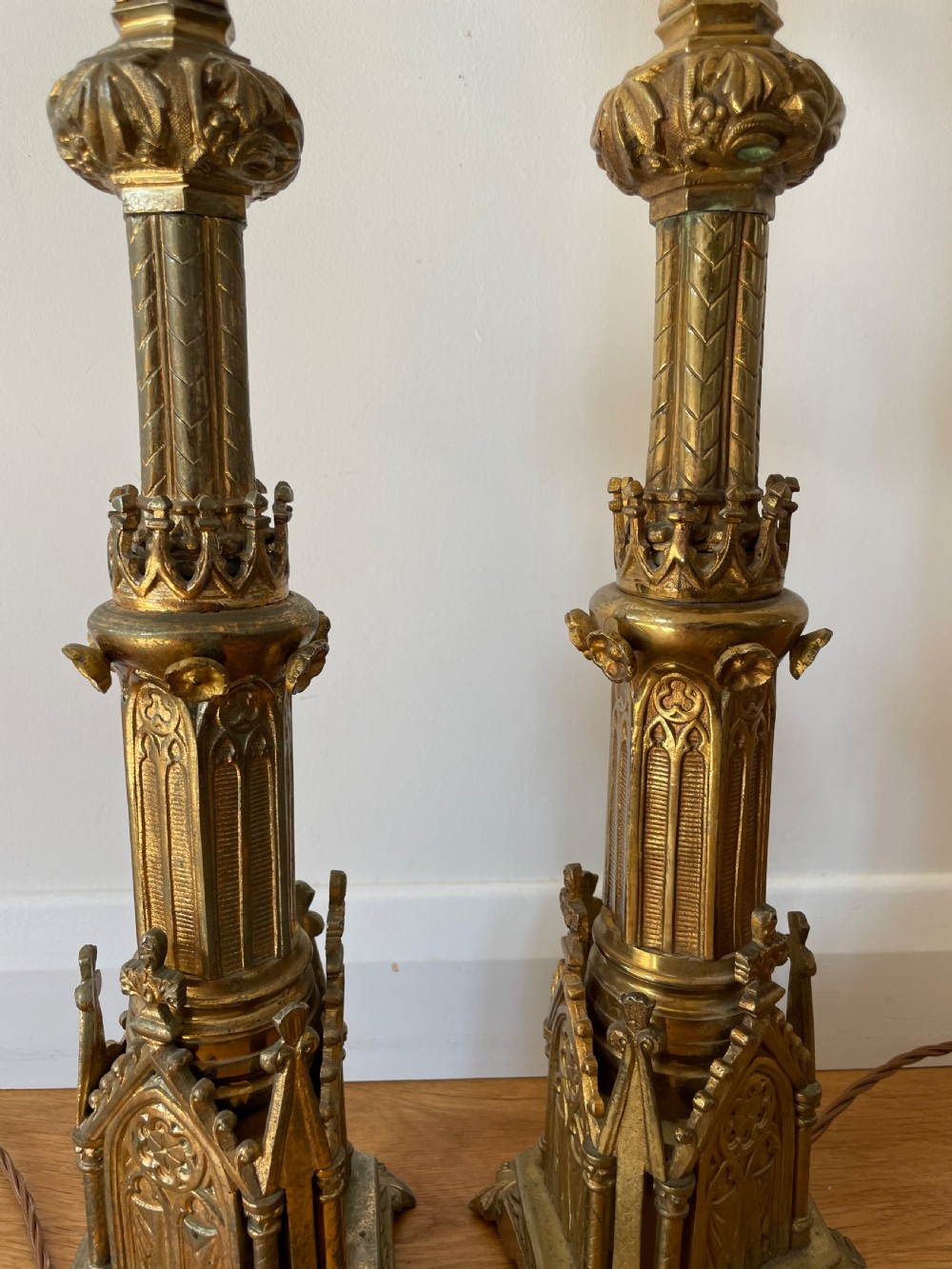 Large pair of gothic style  table lamps  View III