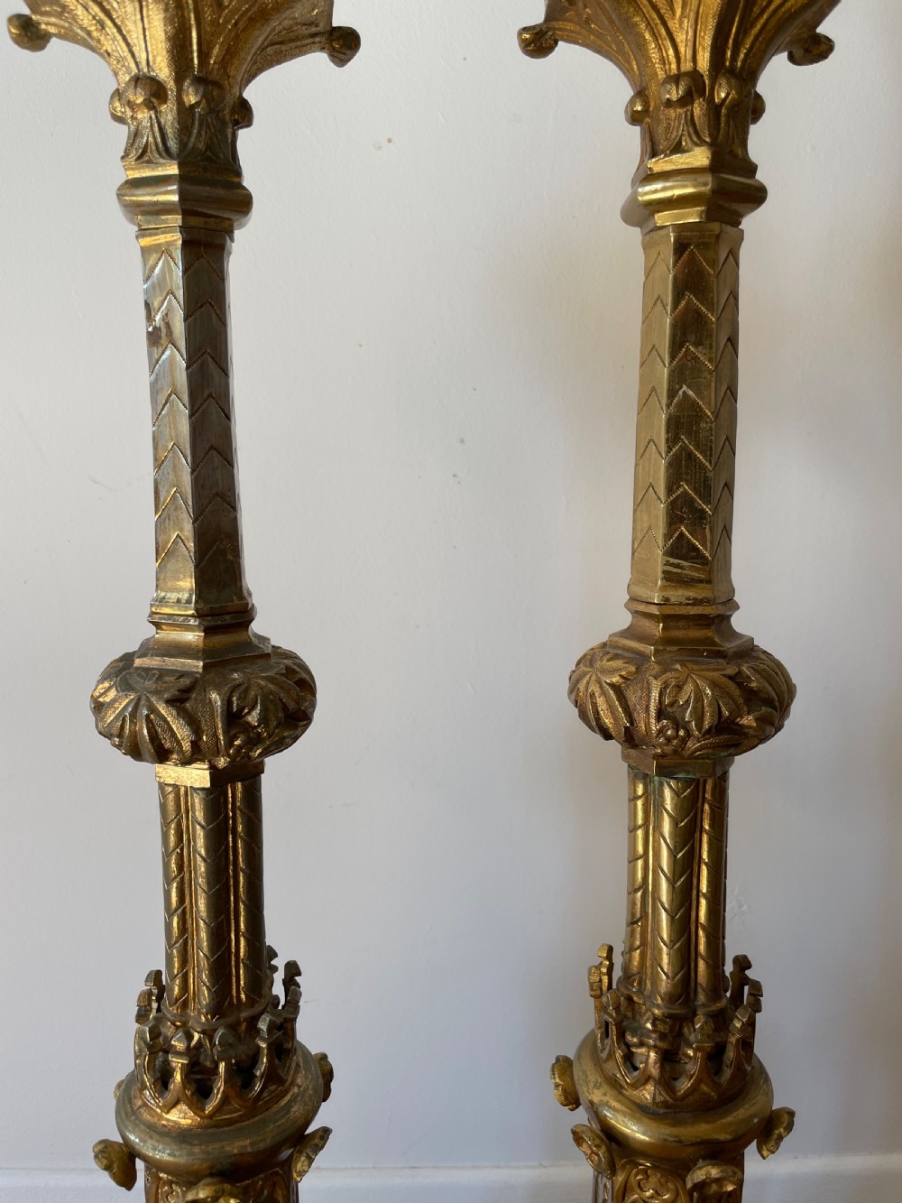 Large pair of gothic style  table lamps  View IV