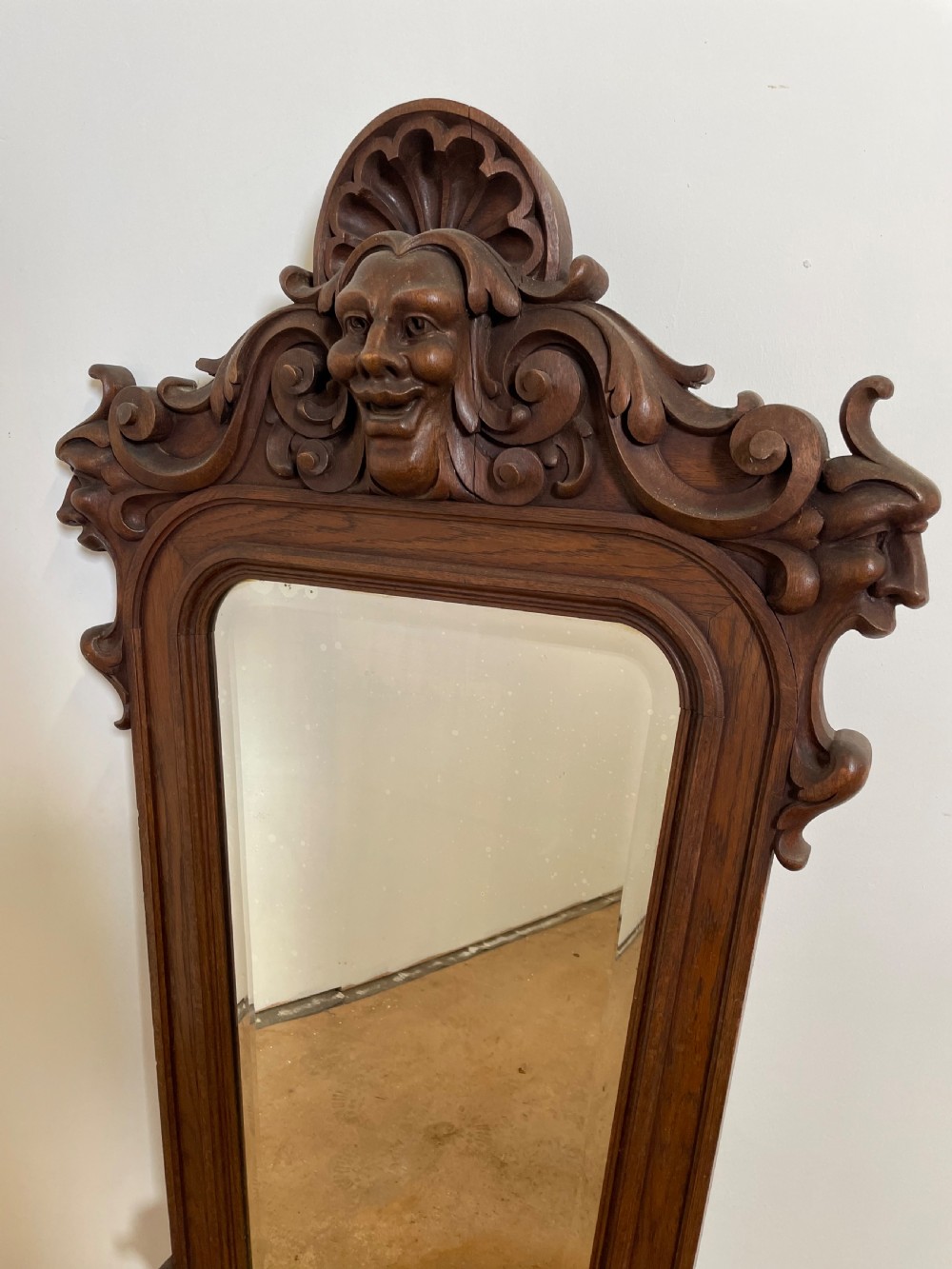 Large carved oak wall mirror  View II