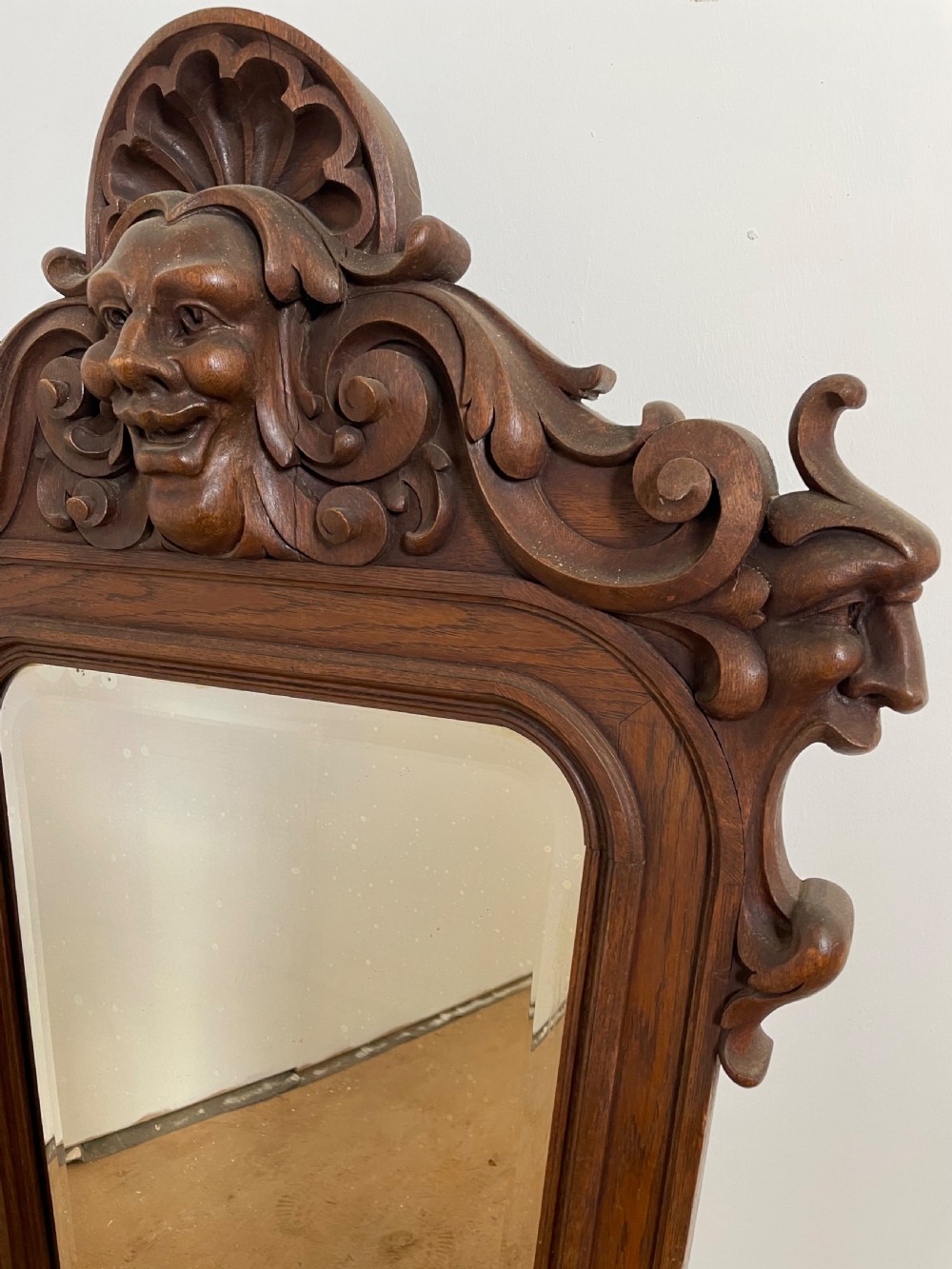 Large carved oak wall mirror  View III