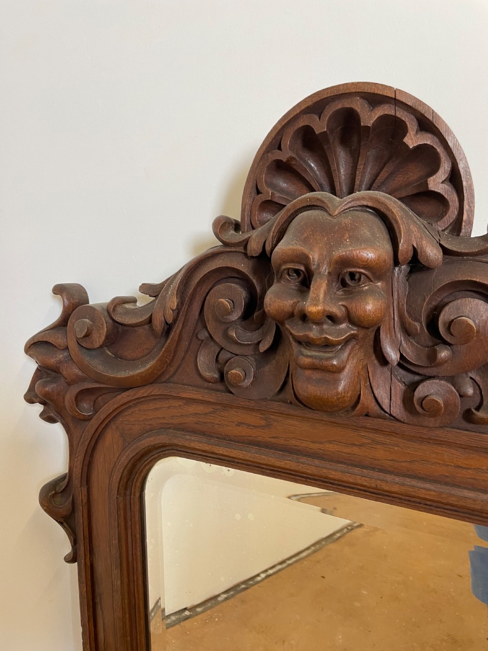 Large carved oak wall mirror  View IV