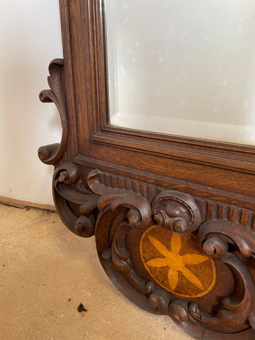 Large carved oak wall mirror  View VI