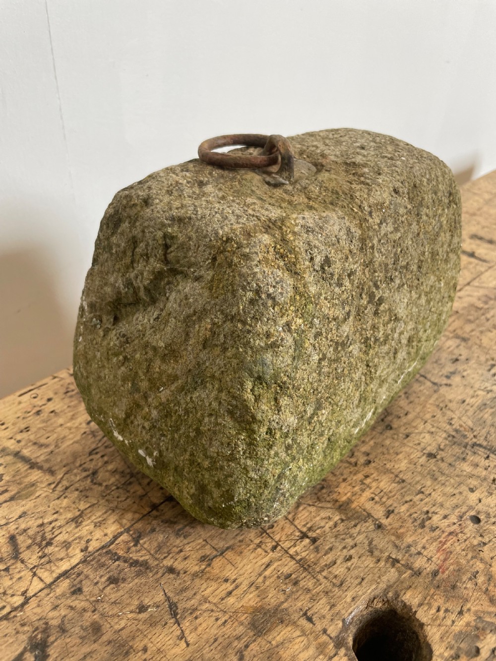 Antique granite farm weight / tethering block  View II