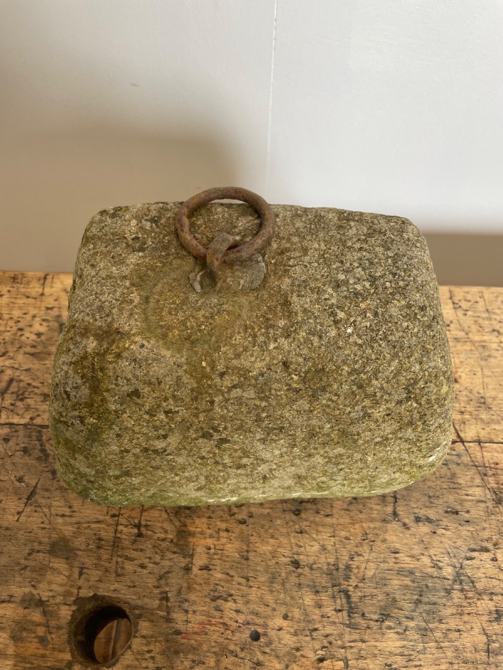 Antique granite farm weight / tethering block  View IV