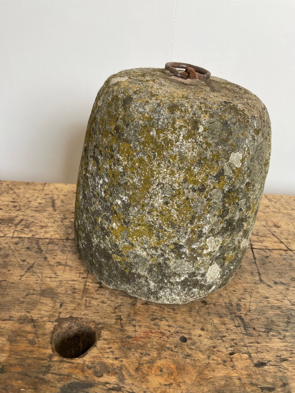 Antique granite farm weight or tethering block 