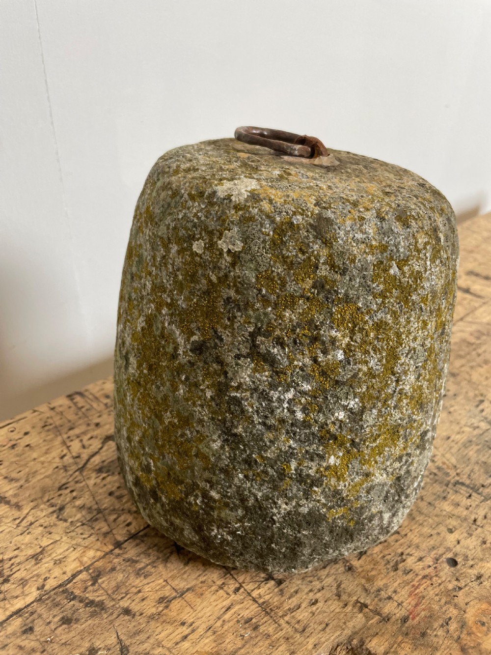 Antique granite farm weight or tethering block  View II