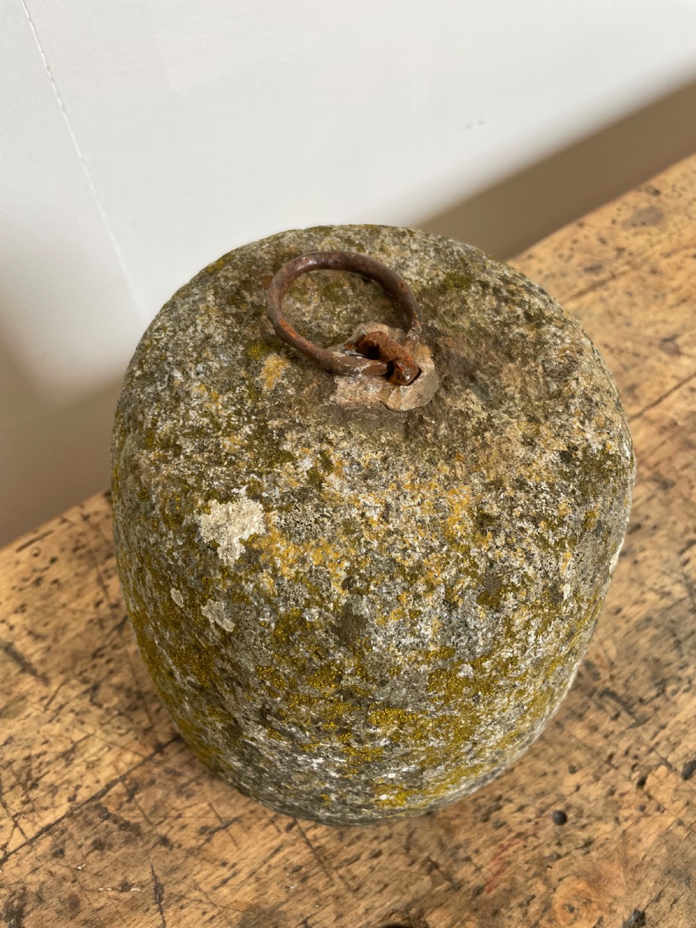 Antique granite farm weight or tethering block  View III