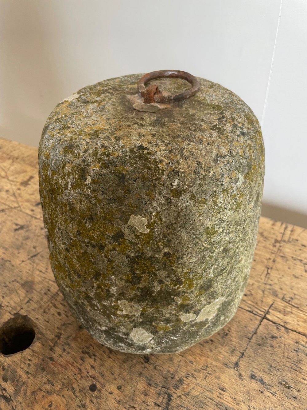 Antique granite farm weight or tethering block  View IV
