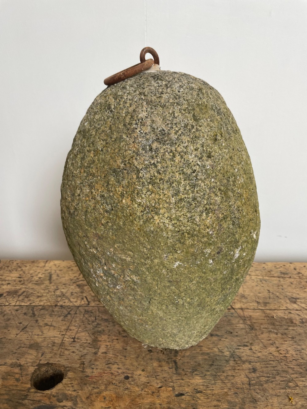 Large antique granite farm weight 