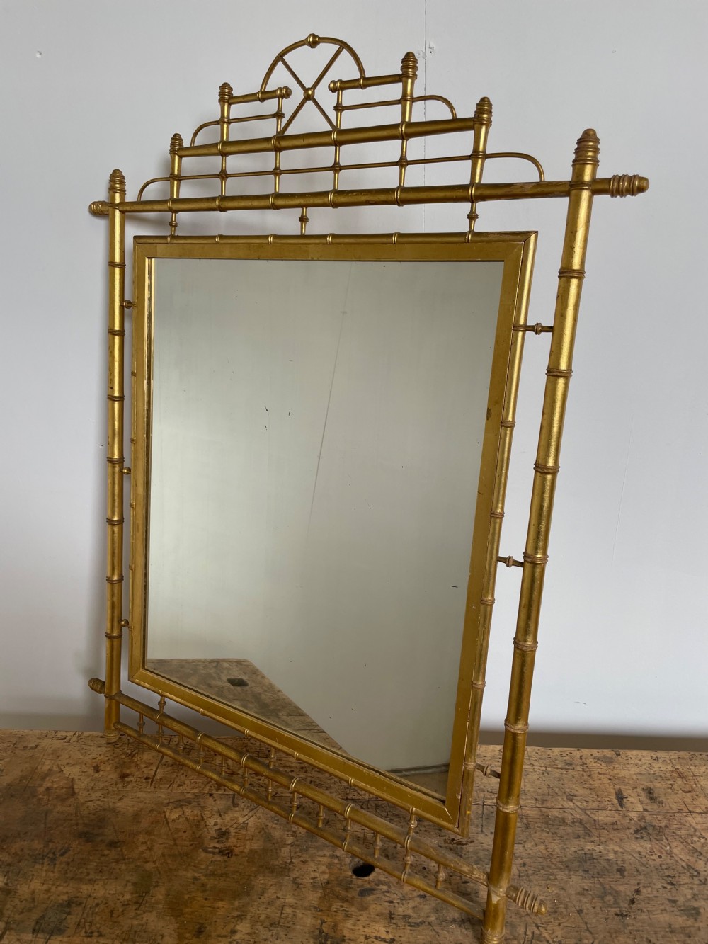 Faux bamboo gilt mirror  View II