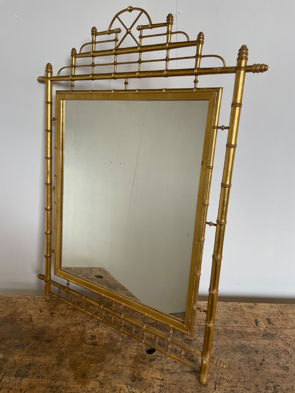 Faux bamboo gilt mirror  View III