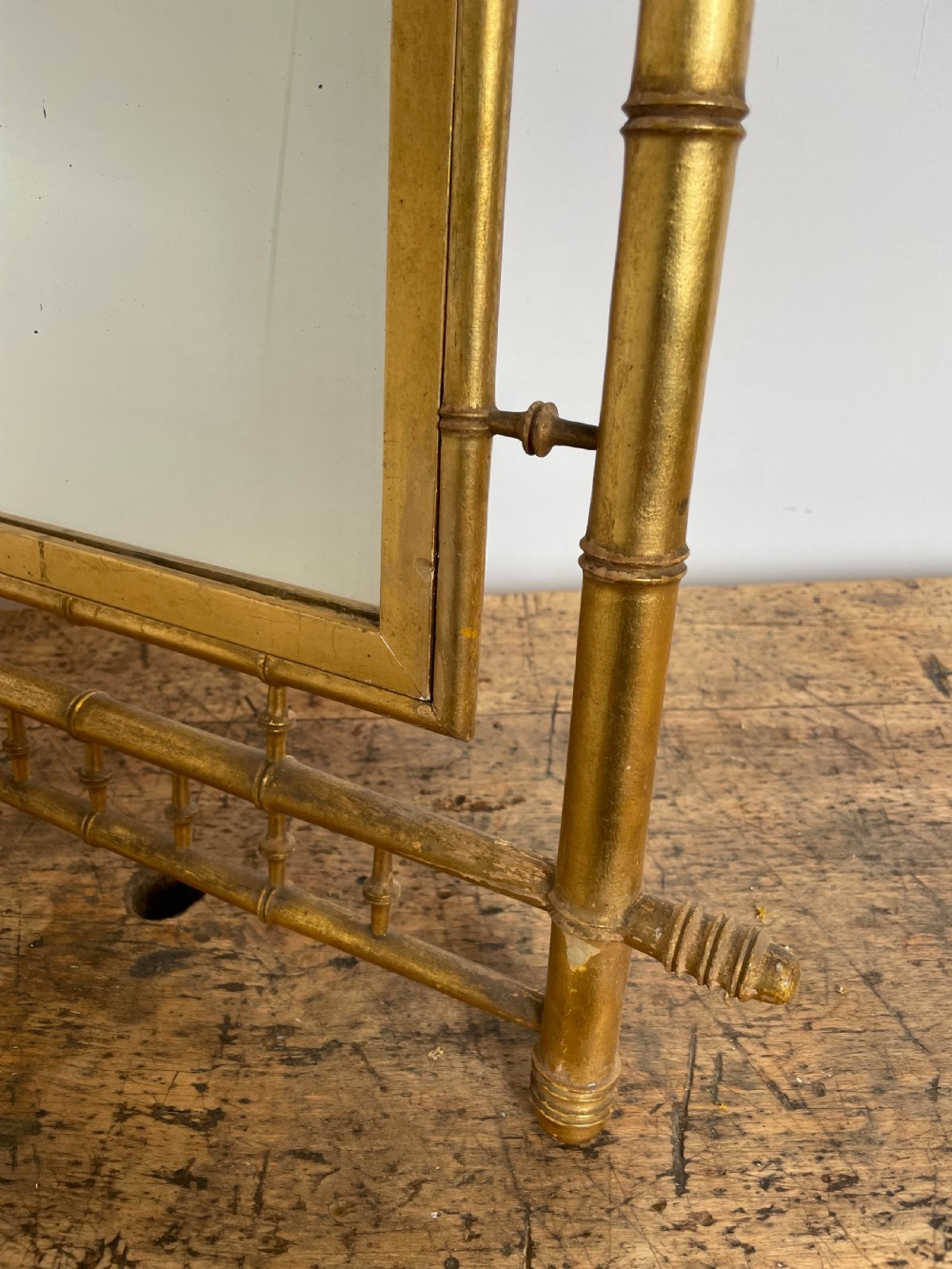 Faux bamboo gilt mirror  View V